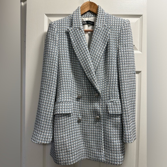 Zara Tweed Double Breasted Blazer - Picture 4 of 7
